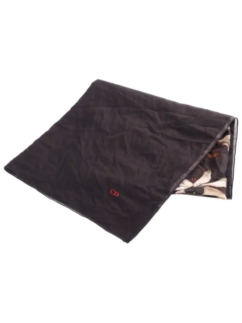 Dior Toru Kamei Vanitas Skull Flower All Over Print Silk Blend Scarf Black Scarf
